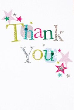 Blending vibrant artistry and heartfelt sentiment, this thank you card radiates with a unique Chigwell character. The phrase 'Thank You' dances across a snowy white backdrop, each letter an individual celebration-some stitched with shimmering silver thread, others stitched in playful hues of lime, hot pink, and sky blue. The patchwork of patterns, from playful dots to subtle stitched details, gives the design a handcrafted dimension, reminiscent of treasures discovered at local Chigwell crafts fairs. Scattered around the cheerful script, magenta, teal, and golden stars flicker across the composition, capturing the sparkle of gratitude shared in the heart of the community, perhaps after a surprise delivery from Flower Delivery Chigwell. There's a gentle texture to the print, offering a sensory connection that echoes the touch of a beautifully arranged bouquet. The clean white background is serene, letting the joyful motifs stand out like blooms against a blank canvas. Imagine this card resting beside colourful stems, its brightness and subtle glimmer amplifying the recipient's delight-each detail thoughtfully composed by a florist who understands how significant these gestures are. The card speaks to the moments where gratitude is more than words; it's a feeling as bright and memorable as a stroll through Grange Hill on a sunlit afternoon.